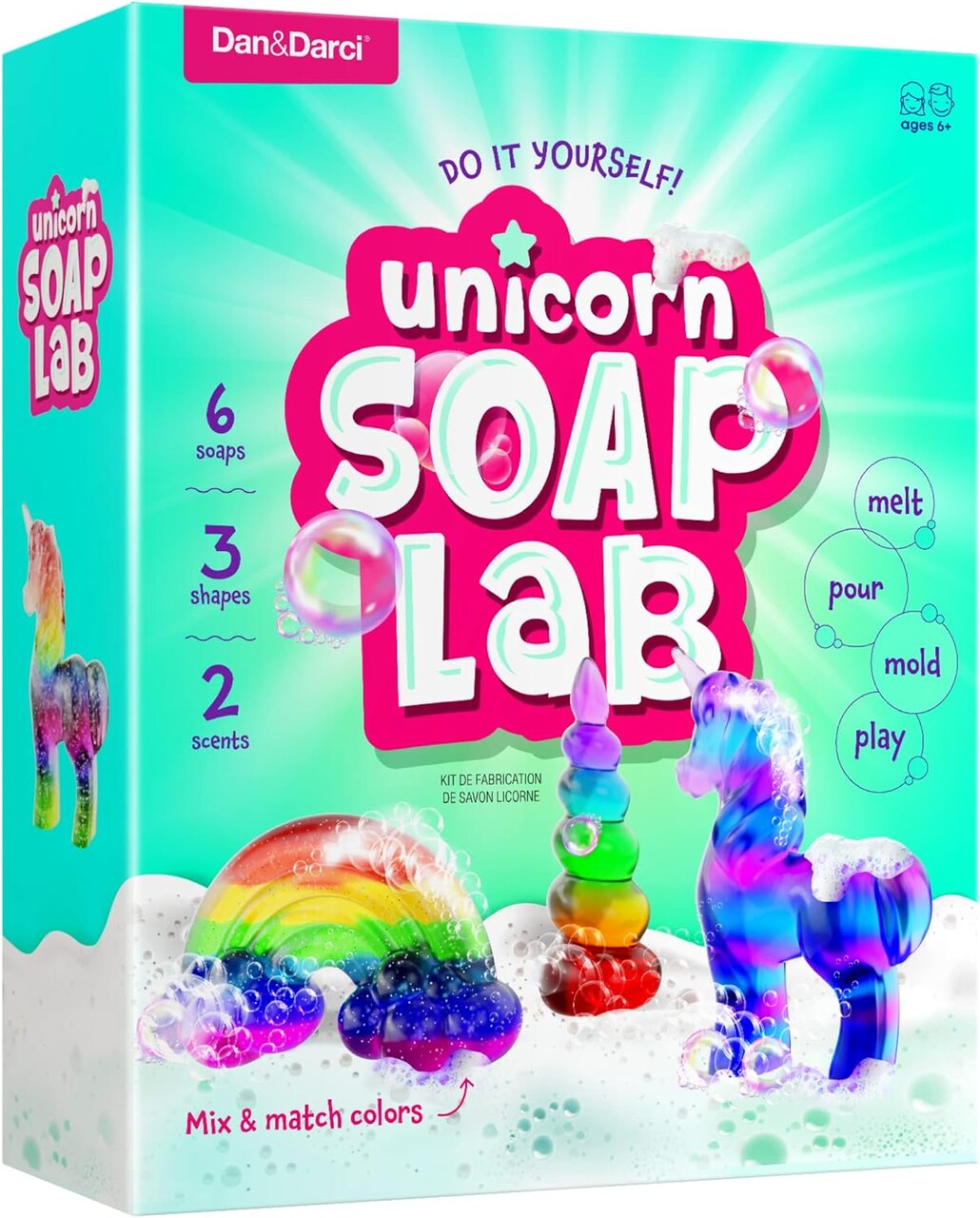 Unicorn Soap Making Kit - Girls Crafts DIY Project Age 6+ Year Old Kids Girl  Gifts Science STEM Activity Teenage Christmas Gift Make Your Own Kits